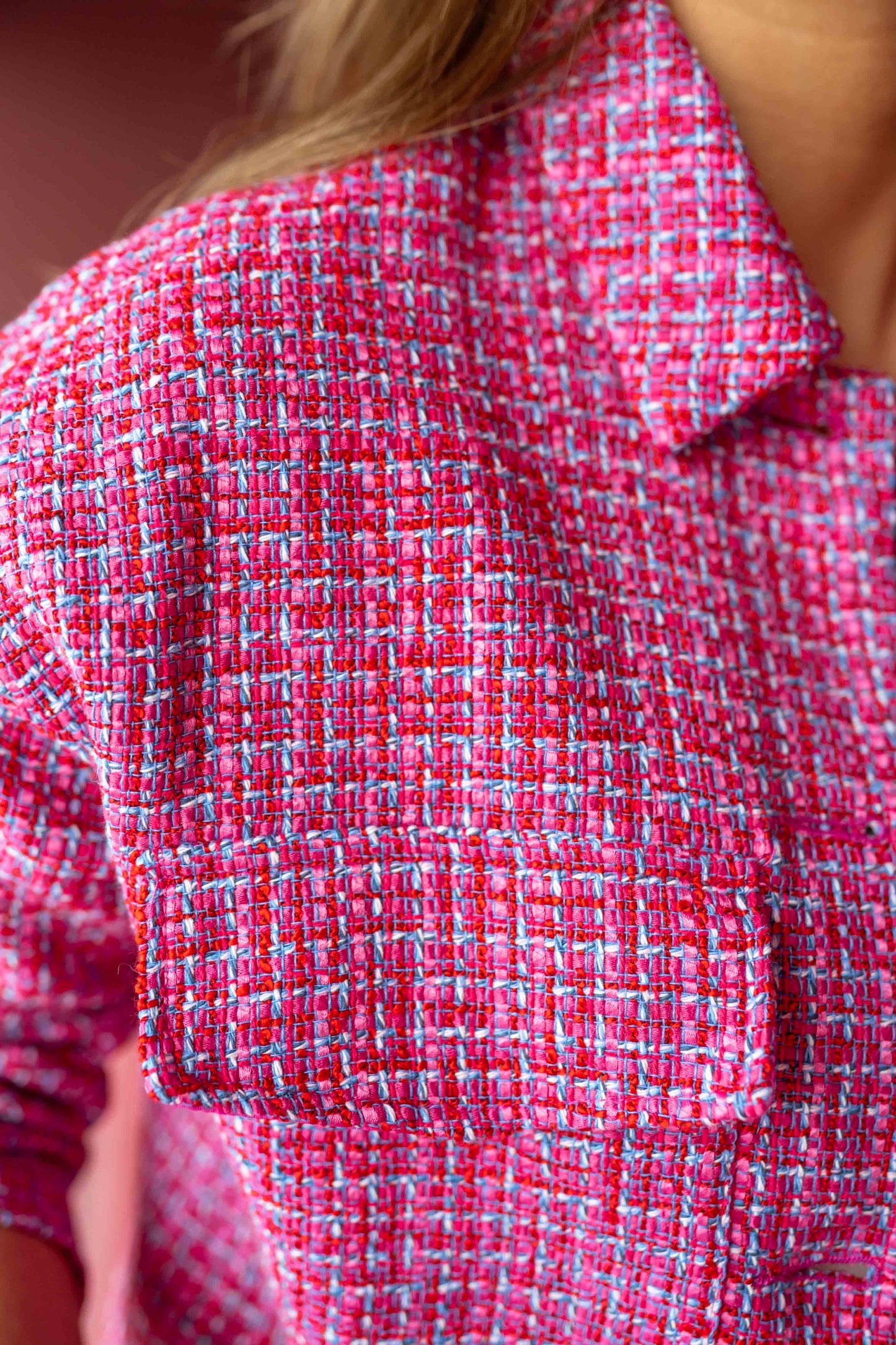 Veste Joao - en tweed rose