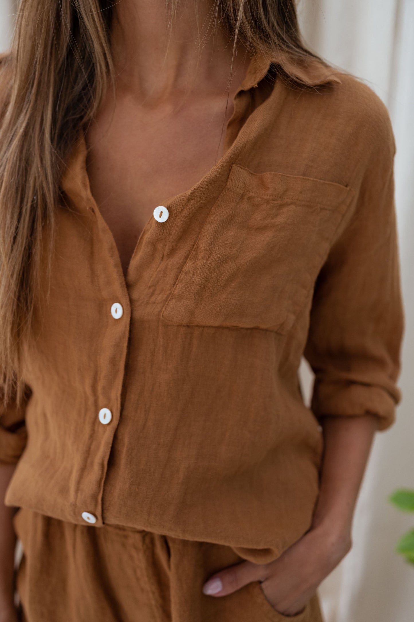 Chemise Arkie - ocre en lin